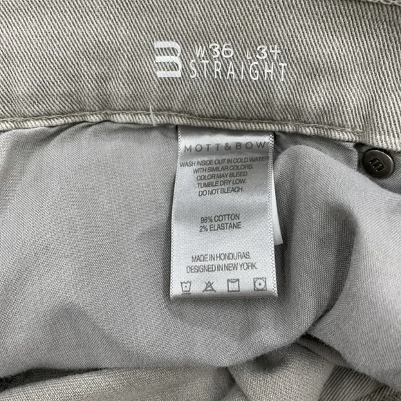 Mott & Bow Mens 36X32 Straight Mercer Gray  Jeans Pants Stretch Casual Cowboy - Picture 6 of 7